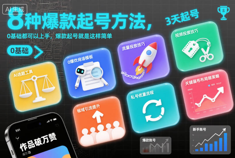 8種爆款起號(hào)方法，0基礎(chǔ)都可以上手，爆款起號(hào)就是這樣簡(jiǎn)單